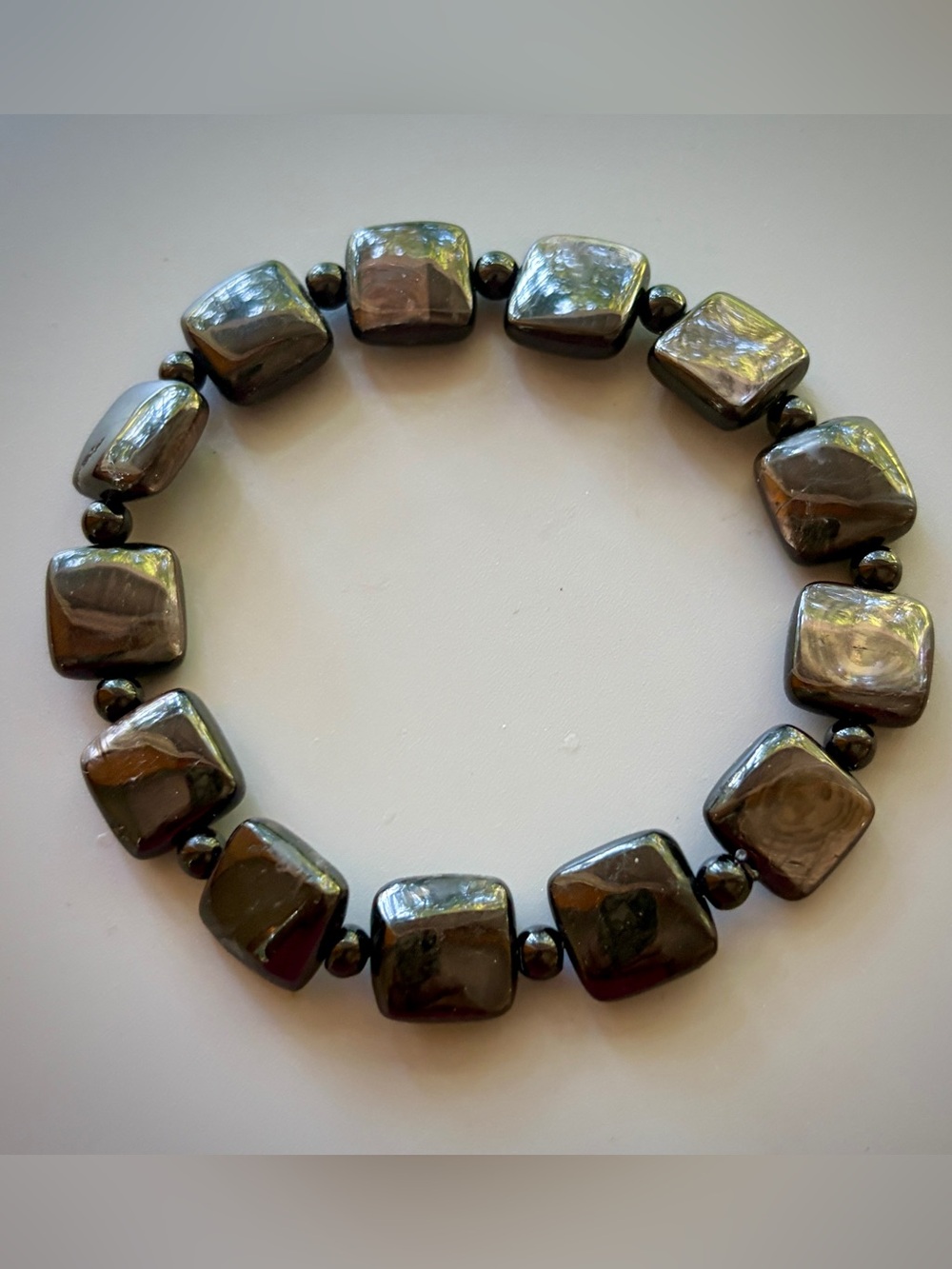 Natural Hypersthene Handcrafted Bead Bracelet